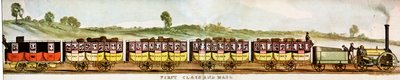 Vogne til passagerer på første klasse, Liverpool-Manchester Railway af Unbekannter Künstler