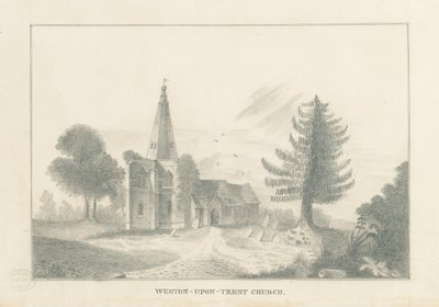 Weston-on-Trent Church: blyantstegning, nd [1800-tallet] af Unbekannt