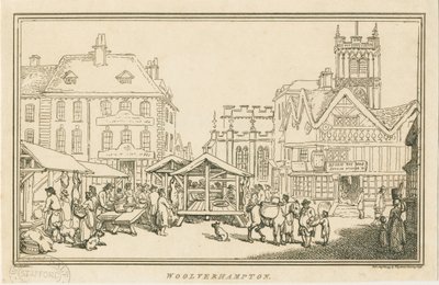 Wolverhampton - Market Place: etching, nd [c 1799] af Unbekannt