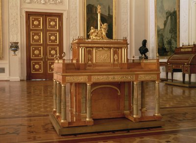 Skrivebord med lille skab, af David Roentgen (1743-1807), Neuwied af Unbekannt
