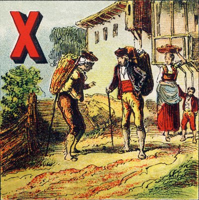 X: Sherry. Byen i Spanien kendt for sin vin - Gravering udvundet fra det geografiske alfabet. Guerin-Muller et Cie, forlag, Paris af Unbekannt