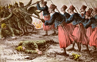 Zouave ved Montmirail på Vestfronten af Unbekannter Künstler