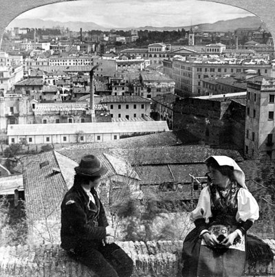 Aventine Hill og Alban Hills, Rom, Italien. af Underwood and Underwood