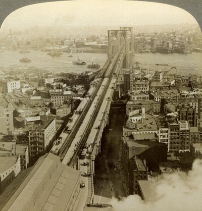 Brooklyn Bridge, New York, USA. af Underwood and Underwood