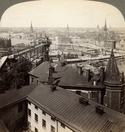 Bybillede, Stockholm, Sverige. af Underwood and Underwood