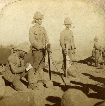 Signalgivere fra Yorkshire Regiment, New Zealand Hill, Sydafrika, Boer War, 1900 af Underwood and Underwood