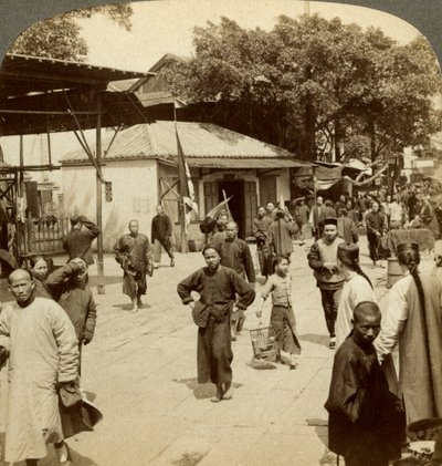 Gadescene, Canton, Kina. af Underwood and Underwood