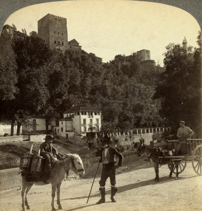 Alhambra, Granada, Andalusien, Spanien. af Underwood and Underwood
