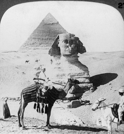 Den store sfinks i Giza, Egypten, 1905. af Underwood and Underwood