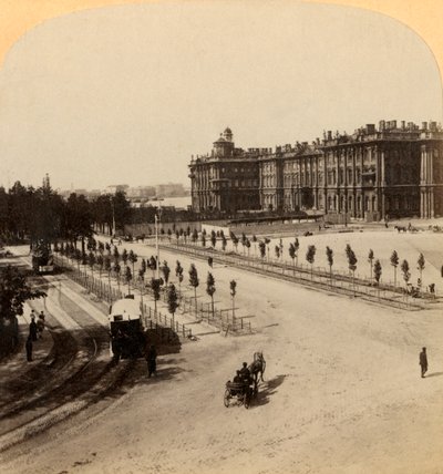 Det kejserlige vinterpalads fra Nevsky Prospect, Skt. Petersborg, Rusland, 1897. af Underwood and Underwood