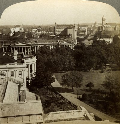 Det Hvide Hus og Treasury Building, Washington DC, USA. af Underwood and Underwood