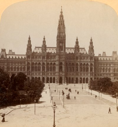 Det store Rathhaus, Wien, Østrig-tårnet 320 fod højt, 1899. af Underwood and Underwood