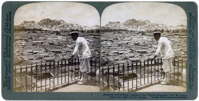 De rodede tage i Seoul, hovedstaden i Eremitkongeriget Korea, 1904. af Underwood and Underwood