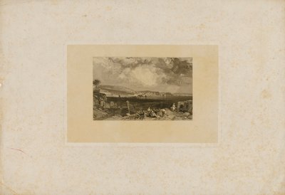 Landskab af by ved bugt af Unidentified
