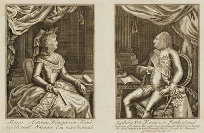 Maria Antonie og Ludvig XVI af Unidentified