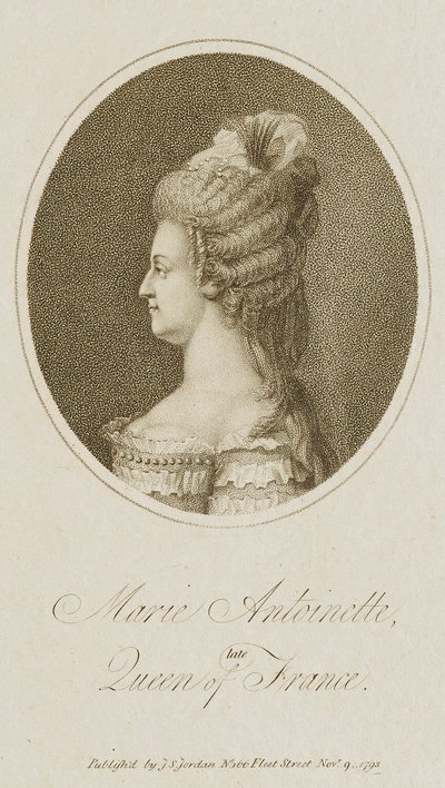 Marie Antoinette, afdød dronning af Frankrig af Unidentified