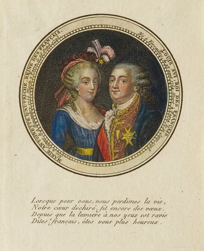 Marie Antoinette af Østrig, dronning af Frankrig; Louis XVI, konge af Frankrig af Unidentified