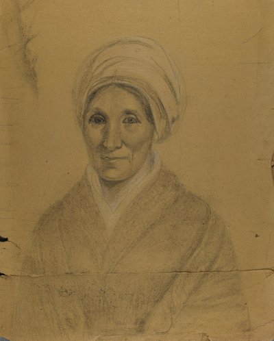 Kvinde iført turban af Unidentified