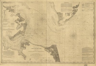 Chesapeake Bay, ark nr. 1, York River, Hampton Roads, Chesapeake-indgangen... LOC 99447134 af United States Coast Survey