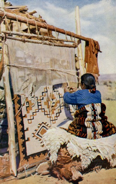 Arizona. I hjertet af Arizonas ørken er Navajo-tæpper vævet, og deres skønhed og anvendelighed tiltrækker mange kunder. 1920 af Unknown