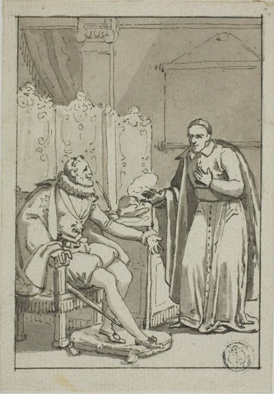 Publikum af kardinal med Henrik IV af Unknown