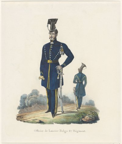 Belgisk snor, 1830 Officer for belgiske Lancer 2. Regiment (titel på objekt) af Unknown