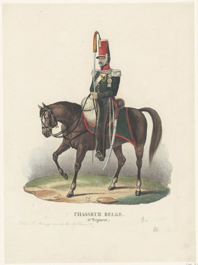Belgisk frivillig jæger, 1830 Chasseur Belge (2.me Régiment) (titel på objekt) af Unknown