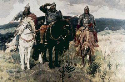 Bogatyri (Heltene) af Viktor Mikhailovich Vasnetsov, 1898. af Unknown
