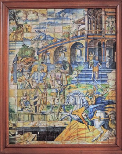 Chantilly, Chateau: Flisebelagt scene, af Unknown
