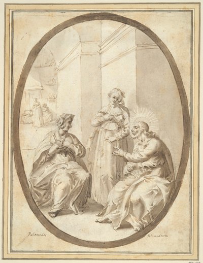 Kristus i Marthas og Marias hus af Unknown
