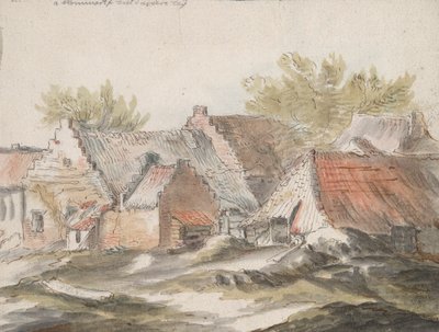 Hytter (recto); Wicker-redskaber (verso) af Unknown