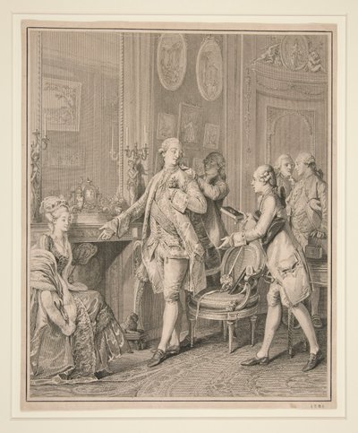Drawing Room Scene (forberedelse til en ceremoni) af Unknown