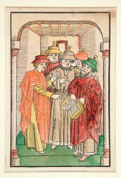 Fem jødiske lærde, illustration fra The Soul Root Garden af Unknown
