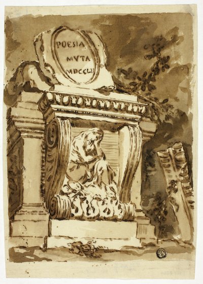 Begravelsesmonument indskrevet "Poesia Muta" af Unknown
