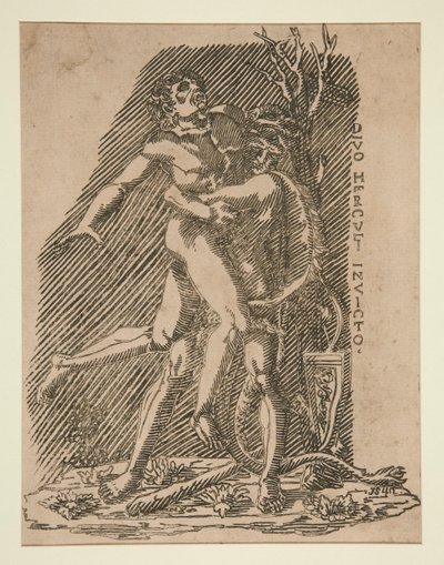 Hercules og Antaeus af Unknown
