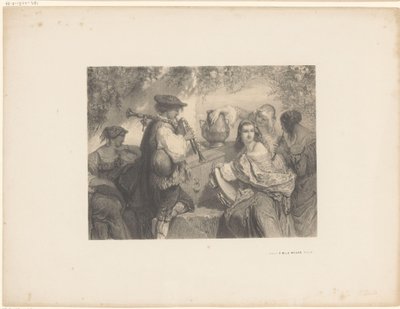 Italienske musikere ved en kiste af Unknown