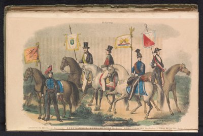 Kostumer og bannere for æresvagterne i Groningen, Leeuwarden og Utrecht, 1840-1842 VI. Gruppe (titel på objekt) af Unknown