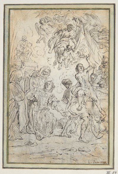 Sankt Johannes Døberens og Sankt Lawrences martyrium af Unknown