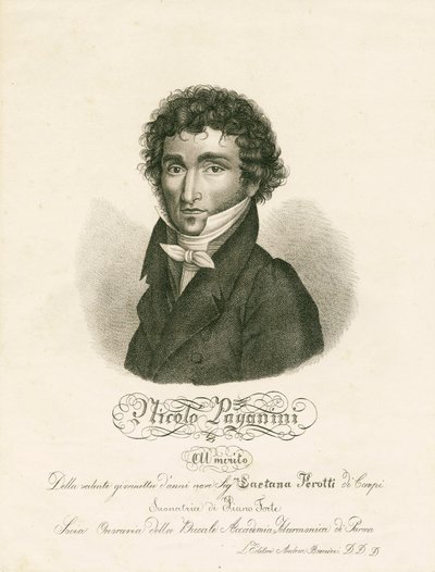 Niccolo Paganini - portræt af Unknown