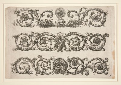 Ornamental design med blomster-arabesker (sol) af Unknown