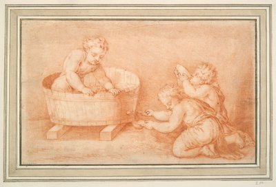 Putti laver vin af Unknown