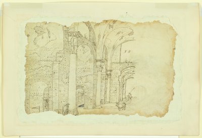 Ruiner af Diocletians vilkår (recto); Et andet syn på det samme emne (verso) af Unknown