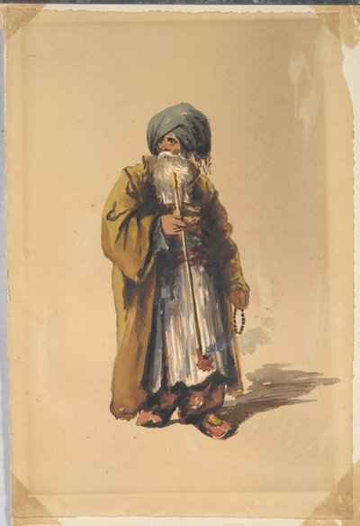 Russisk eller tyrkisk mand, der ryger en pibe af Unknown