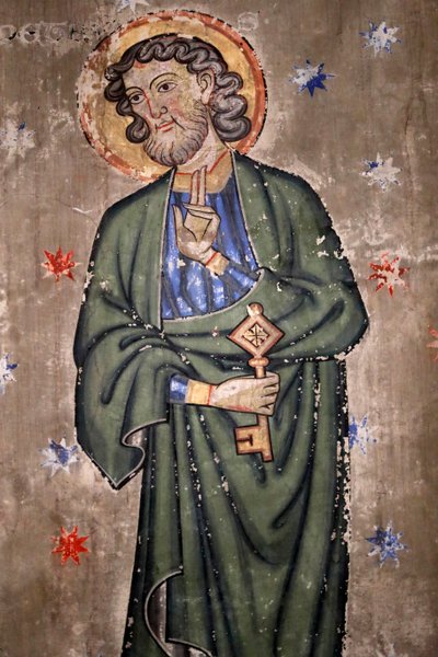 Saint-Pierre-le-Jeune protestantiske kirke, Saint Peter, Fresco, Strasbourg, Frankrig. af Unknown