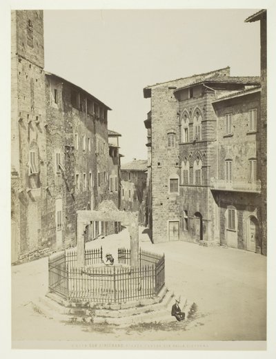 San Gimignano, Piazza Cavour cis af cisternen af Unknown