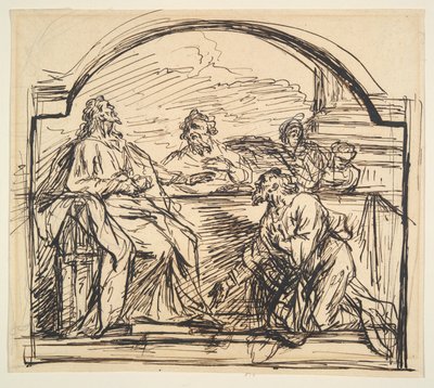 Aftensmad i Emmaus af Unknown
