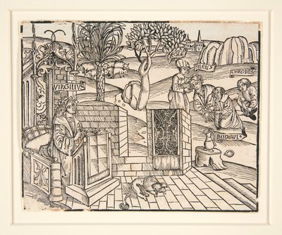 Hyrderne Chromis og Mnasyle, der binder den sovende Silenus. 1502. Fra en illustreret udgivelse af Virgil af Unknown