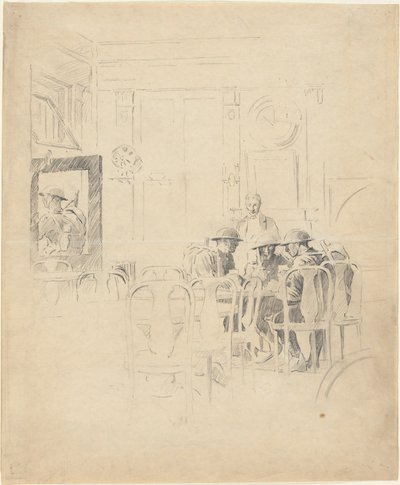 Uden titel (Soldater på en café) af Unknown