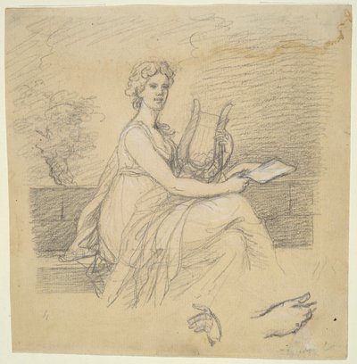 Kvinde med Lyre af Unknown