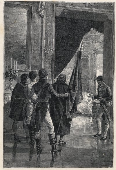 En deputation af Carbonari, det nationalistiske hemmelige selskab, præsenteres for Ferdinand I af de to Sicilier (tidligere Ferdinand IV af Napoli) 1820 af Unknown artist